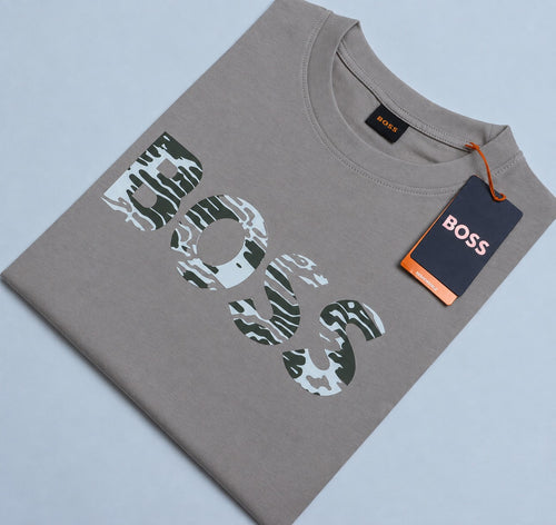 Playera Boss logo camuflaje gris