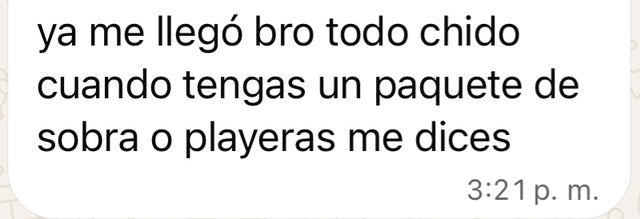 Cliente confirma que le llegó todo bien