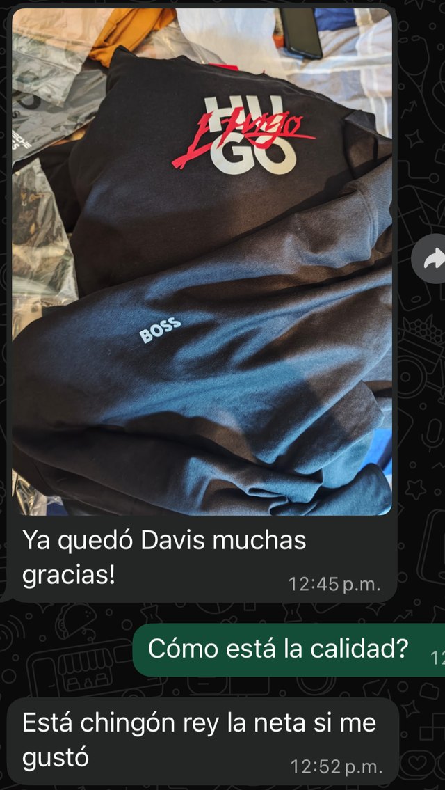 Cliente confirma que le gustó la calidad de las playeras