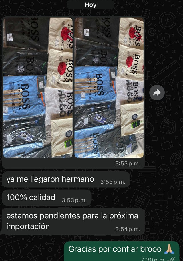 Cliente dice 100% calidad y que está pendiente de la próxima importación