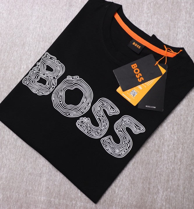 Playera Boss negra con logo topográfico