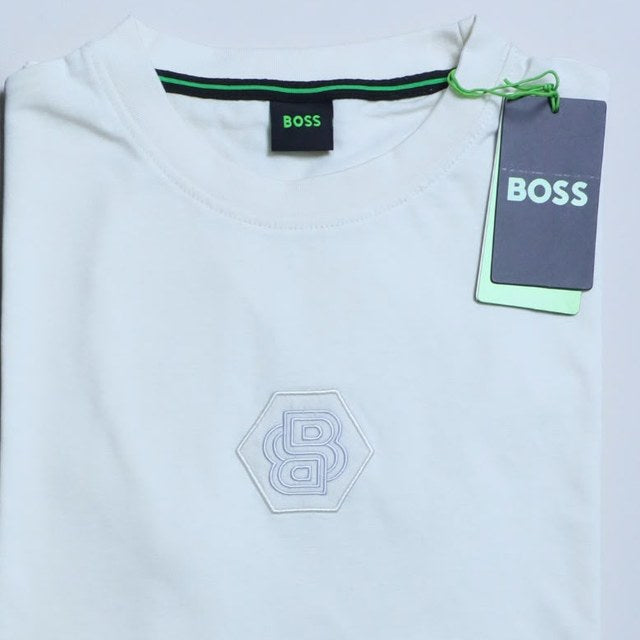 Playera Boss hexágono blanca