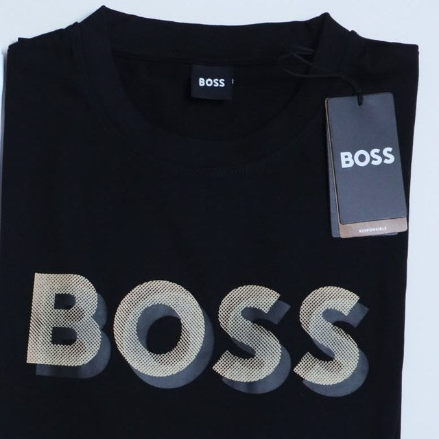 Playera Boss logo malla negra